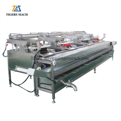 Linia procesului de decojire a fierberii ouălor de prepeliță